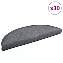 Laiptų kilimėliai, 30 vnt., 56x17x3 cm, šviesiai pilki ir mėlyni, pusapvaliai