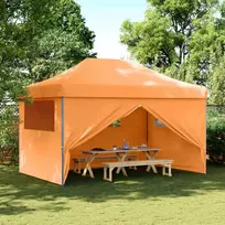 Išskleidžiama proginė palapinė su 4 sienomis, oranžinė