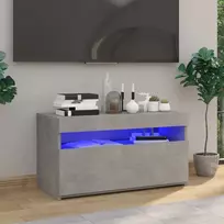 Televizoriaus spintelė su LED apšvietimu, betono, 75x35x40cm