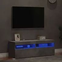 TV spintelės su LED apšvietimu, 2vnt., pilkos, 60x35x40cm