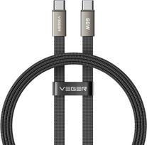 Flat cable Type C to Type C VEGER PD 3A 60W CC06-MTB 1.2 m black