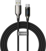 Cable with LED display USB-A to Type-C VEGER PD 3A 66W AC1-XHJ 1.2 m black