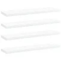 Knygų lentynos plokštės, 4vnt., baltos, 40x10x1,5cm, MDP