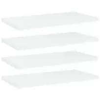 Knygų lentynos plokštės, 4vnt., baltos, 40x20x1,5cm, MDP