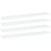 Knygų lentynos plokštės, 4vnt., baltos, 60x10x1,5cm, MDP