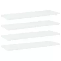 Knygų lentynos plokštės, 4vnt., baltos, 60x20x1,5cm, MDP