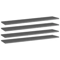 Knygų lentynos plokštės, 4vnt., pilkos, 100x20x1,5cm, MDP