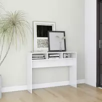 Konsolinis staliukas, baltas, 105x30x80cm, apdirbta mediena