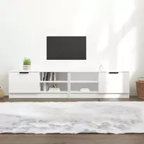 Televizoriaus spintelės, 2vnt., baltos, 80x35x36,5cm, mediena