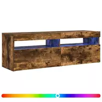 Televizoriaus spintelė su LED, dūminio ąžuolo, 120x35x40cm