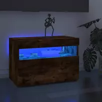 TV spintelė su LED apšvietimu, dūminio ąžuolo, 60x35x40cm