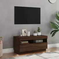 Televizoriaus spintelė su LED, ruda ąžuolo, 80x35x40cm