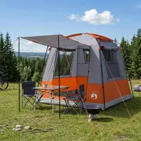 Šventės palapinė Pilka ir oranžinė 4 asmenims