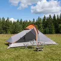 Pėsčiųjų kempingo palapinė Pilka ir oranžinė 4 asmenims