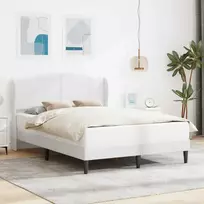 Lovos rėmas su galvūgalio Balta 140 x 190 cm Dirbtinė oda