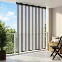 Roletas Antracito ir baltos 80 x 250 cm Audinys ir aliuminis