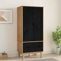 Spinta OTTA Juoda 76,5 x 53 x 172 cm Pušies medienos masyvas
