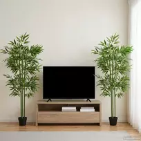 Dirbtinis bambuko medis 2 pcs Žalia 45 x 18 x 175 cm