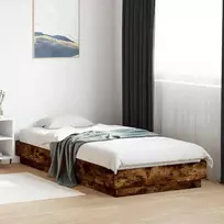 Grindų lovos rėmas Dūminio ąžuolo 80 x 200 cm Apdirbta mediena