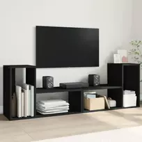 Televizoriaus spintelės, 2vnt., juodos, 75x30x50 cm, MDP