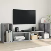 Televizoriaus spintelės, 2vnt., betono pilkos, 75x30x50 cm, MDP