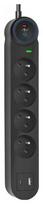 Extension cord 4 sockets + USB-A + USB-C Art FU910 1.5 m black