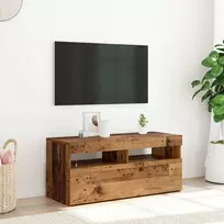 Televizoriaus spintelė su LED, medienos, 90x35x40cm, mediena