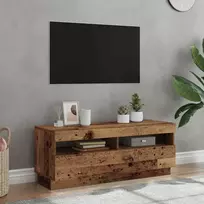 Televizoriaus spintelė su LED, medienos, 100x35x40cm, mediena