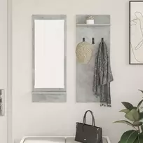 Prikabinamas paltas su lentyna Betono pilka 70 x 10 x 90 cm