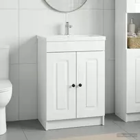 Vonios spintelė po kriaukle Itin blizgi balta 56 x 37,5 x 81 cm