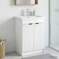 Vonios spintelė po kriaukle Itin blizgi balta 56 x 37,5 x 81 cm