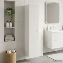 Prisegamas Vonios Spintelė Itin blizgi balta 33 x 34,5 x 160 cm