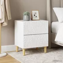 Naktinis staliukas 2 pcs Itin blizgi balta 43 x 34,5 x 48 cm