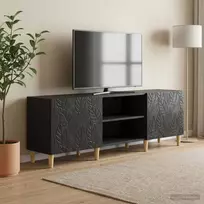 Televizoriaus spintelė 150 x 31 x 50 cm Juoda Apdirbta mediena