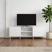 Televizoriaus spintelė 150 x 31 x 50 cm Itin blizgi balta