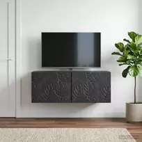 Sieninė TV spintelė 59,5 x 41 x 30 cm Juoda Apdirbta mediena