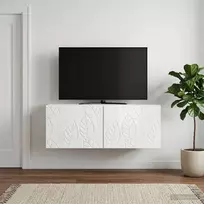 Sieninė TV spintelė 59,5 x 41 x 30 cm Itin blizgi balta