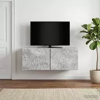 Sieninė TV spintelė 98 x 41 x 30 cm Betono pilka