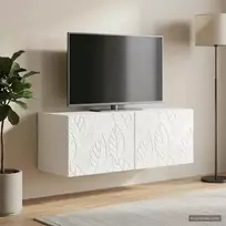 Sieninė TV spintelė 98 x 41 x 30 cm Itin blizgi balta