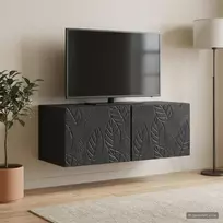 Sieninė TV spintelė 98 x 31 cm Juoda Apdirbta mediena
