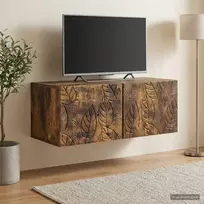Sieninė TV spintelė 98 x 31 cm Dūminio ąžuolo Apdirbta mediena