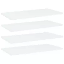 Knygų lentynos plokštės, 4vnt., baltos, 60x30x1,5cm, MDP