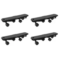 Transportavimo platformos su 4 ratukais, 4vnt., juodos, PP