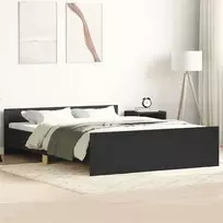 Lovos rėmas su galvūgaliu ir kojūgaliu, juodas, 150x200cm