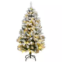 Kalėdų eglutė su šarnyrinėmis šakomis/LED/žaisliukais, 120cm