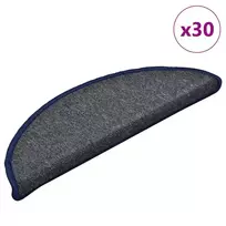 Laiptų kilimėliai, 30 vnt., 56x17x3 cm, tamsiai pilki ir mėlyni, pusapvaliai