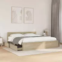 Lovos rėmas 2 pcs Sonoma 193 x 203 cm Apdirbta mediena