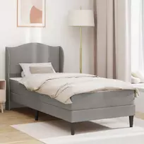 Lovos rėmas su galvūgalio Šviesiai pilka 90 x 200 cm Aksomas