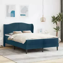 Lovos rėmas su galvūgalio 2 pcs Mėlyna 120 x 190 cm Aksomas