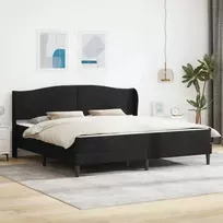 Lovos rėmas su galvūgalio Juoda 180 x 200 cm Aksomas